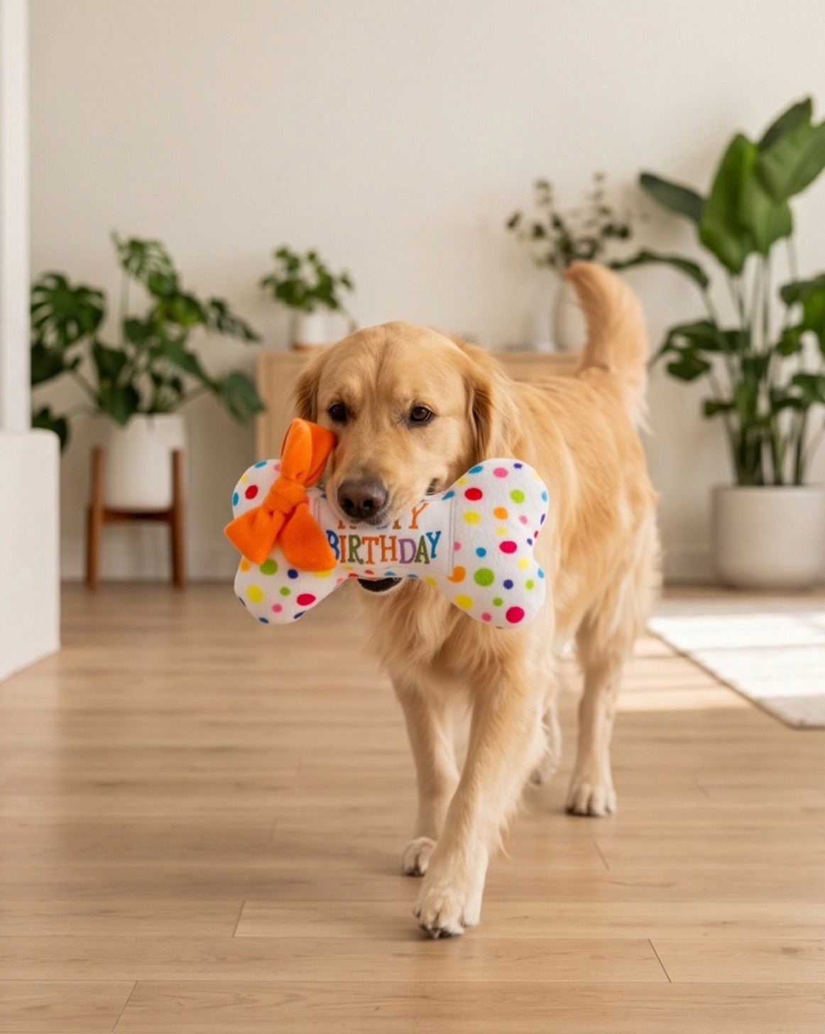 Haute Diggity Dog Happy Birthday Bone Plush Dog Toy