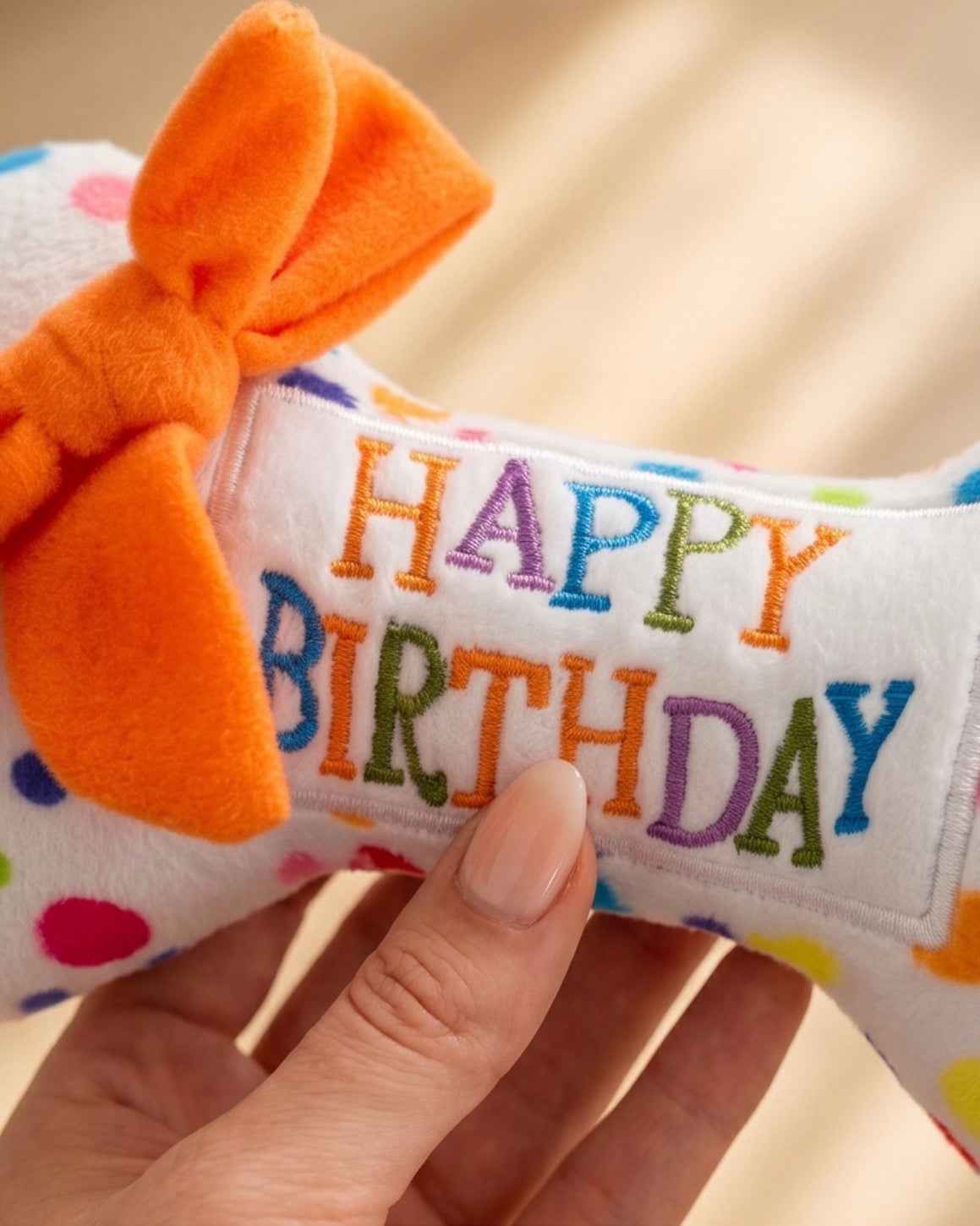Haute Diggity Dog Happy Birthday Bone Plush Dog Toy