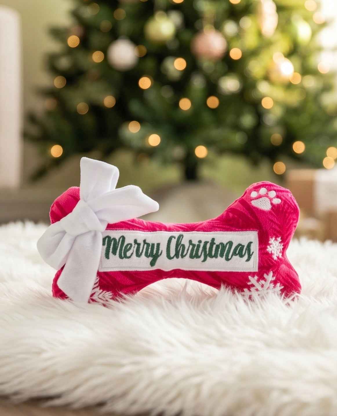 Haute Diggity Dog Puppermint Bone - Merry Christmas Plush Dog Toy Holiday Christmas Plush Dog Toy