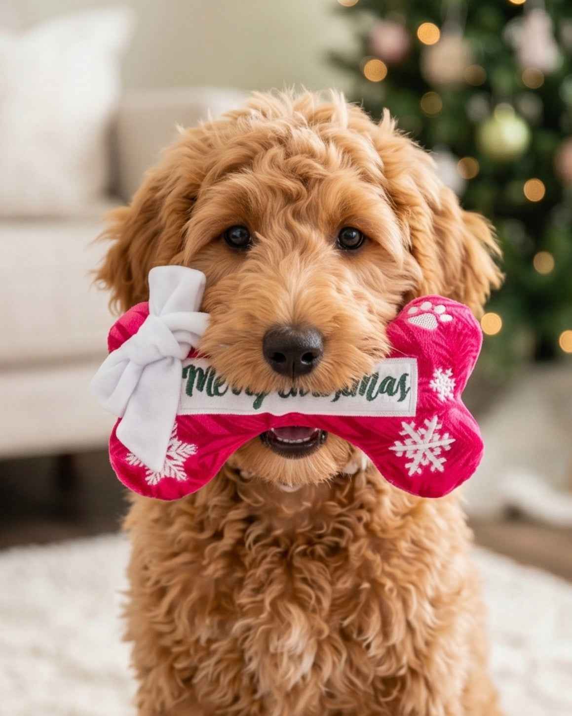 Haute Diggity Dog Puppermint Bone - Merry Christmas Plush Dog Toy Holiday Christmas Plush Dog Toy