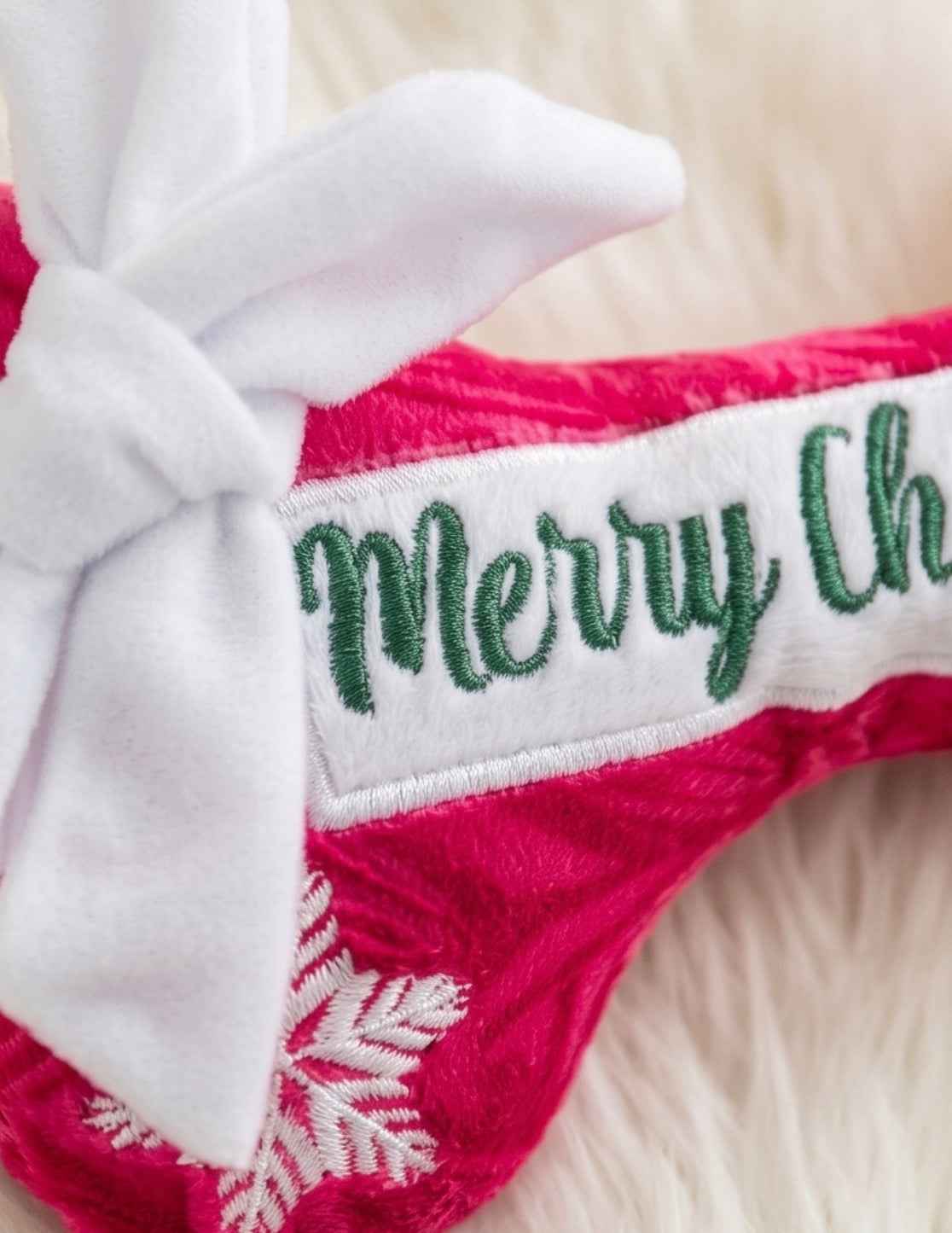 Haute Diggity Dog Puppermint Bone - Merry Christmas Plush Dog Toy Holiday Christmas Plush Dog Toy