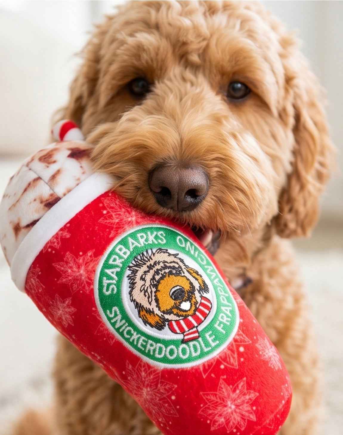 Haute Diggity Dog Starbarks Snickerdoodle Frappawcino Christmas Plush Dog Toy