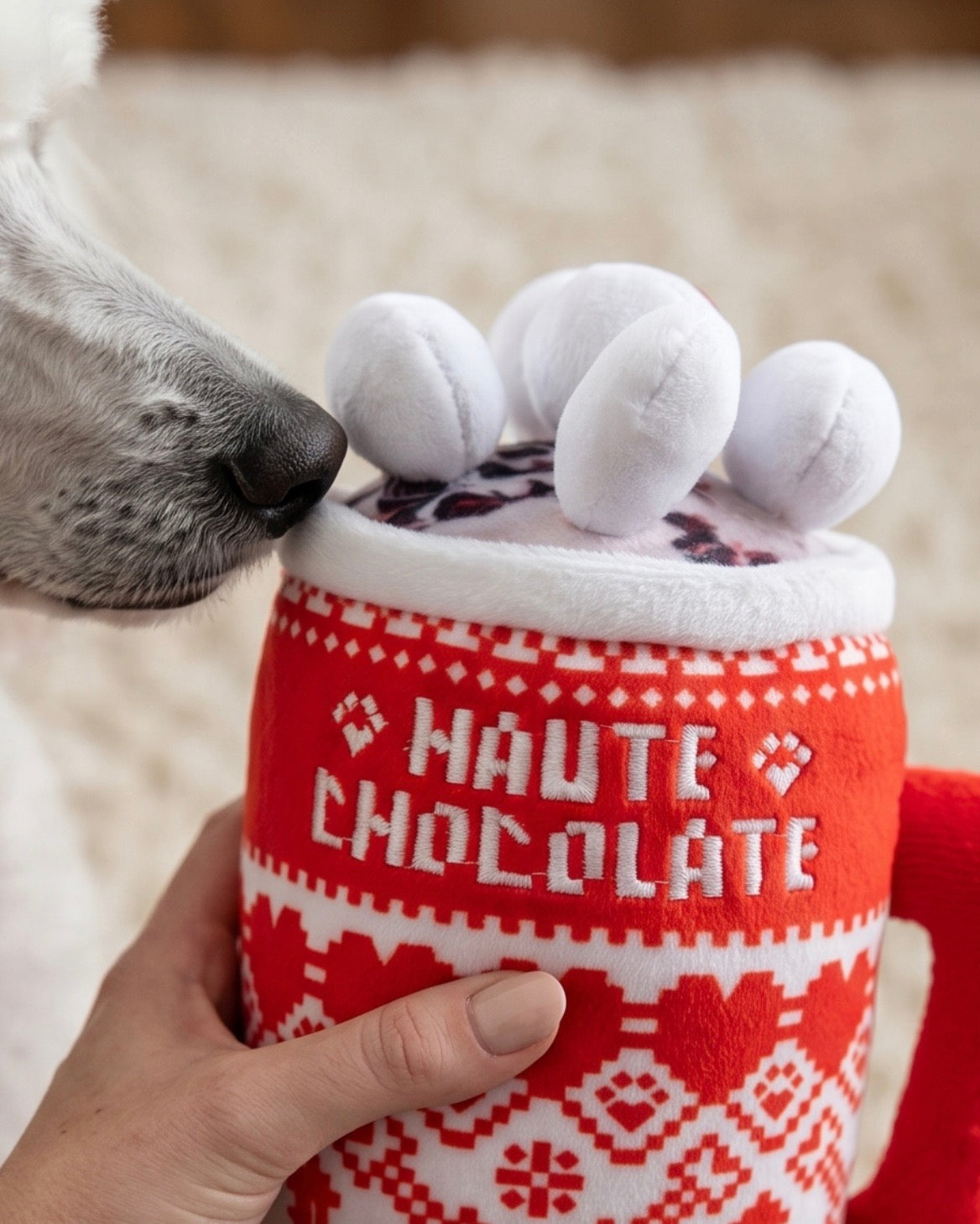 Haute Diggity Dog Haute Chocolate Holiday Christmas Plush Dog Toy