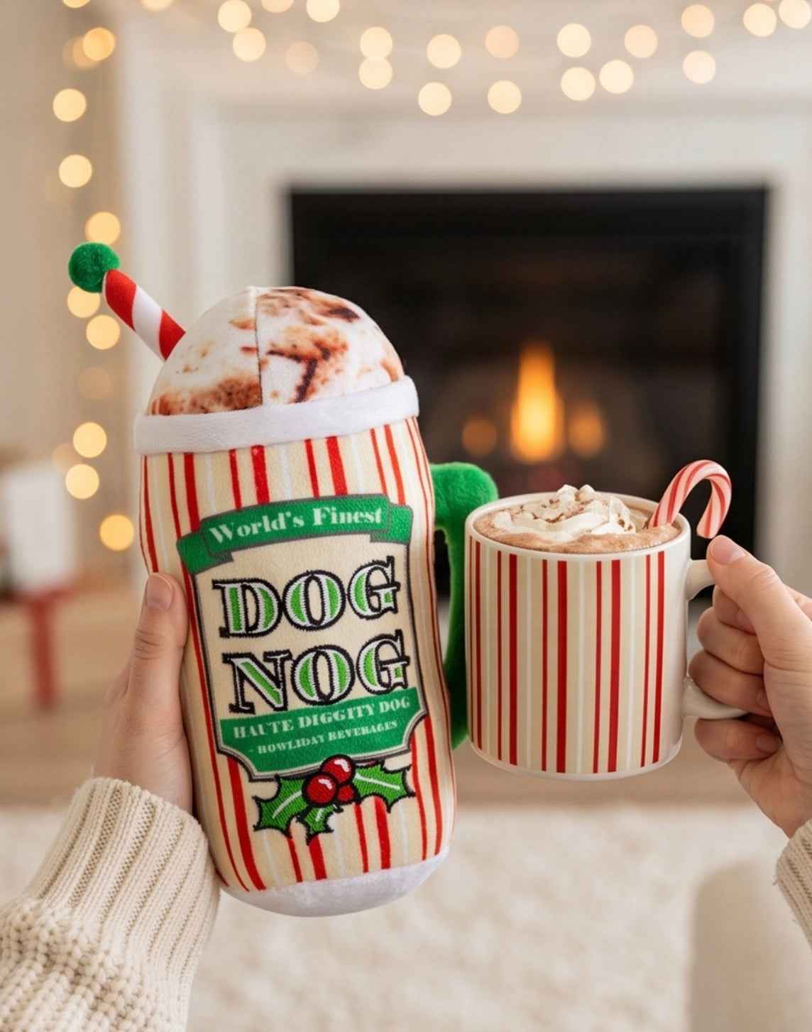 Haute Diggity Dog Dog Nog Holiday Christmas Plush Dog Toy