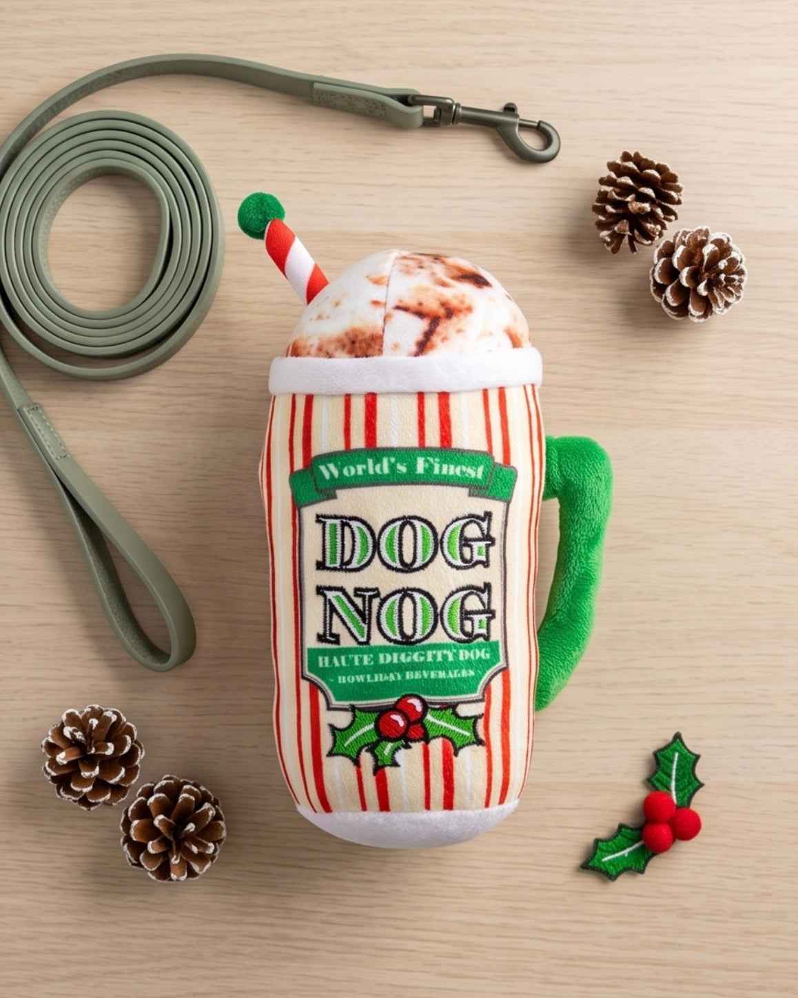 Haute Diggity Dog Dog Nog Holiday Christmas Plush Dog Toy