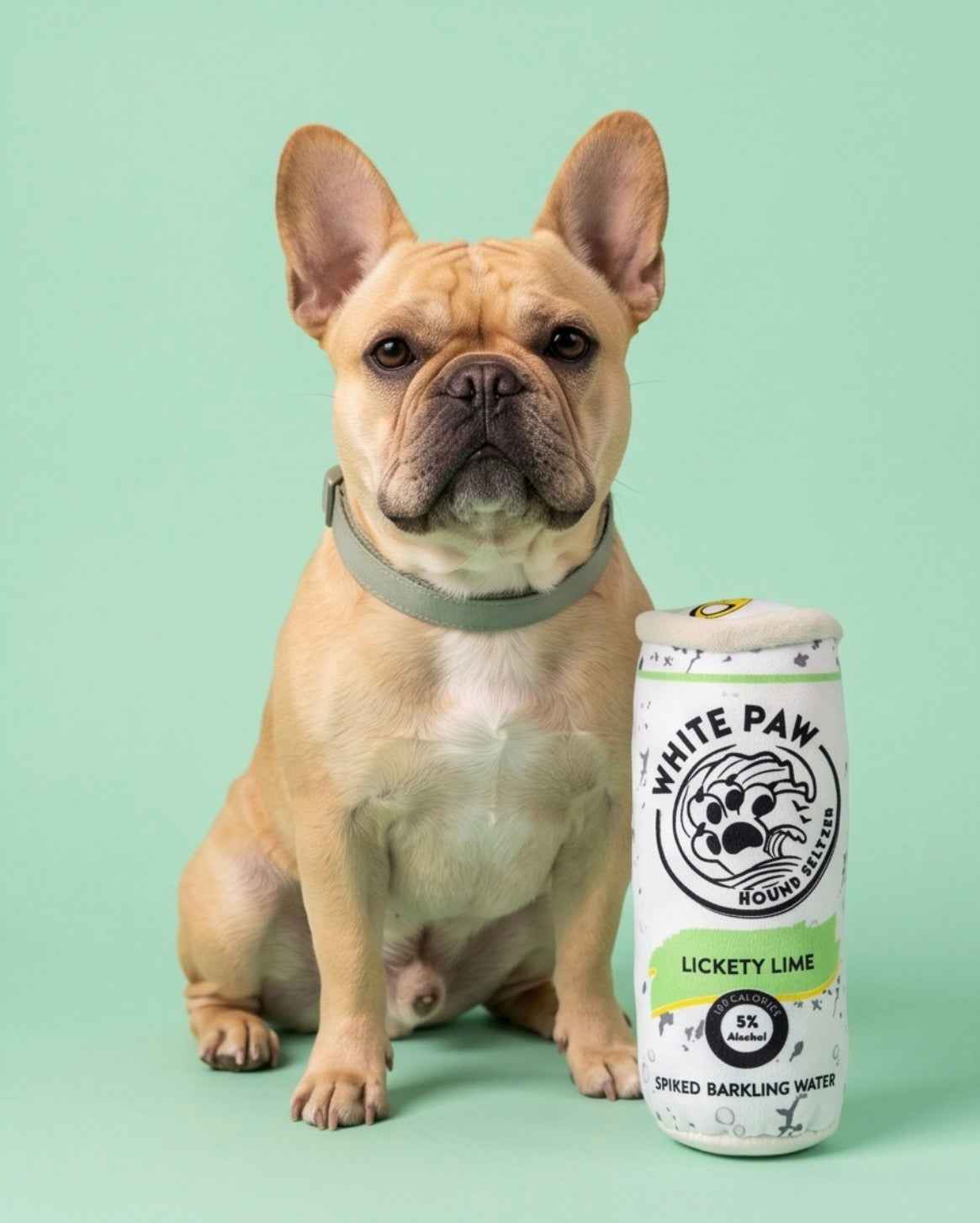 Haute Diggity Dog White Paw Lickety Lime Plush Dog Toy