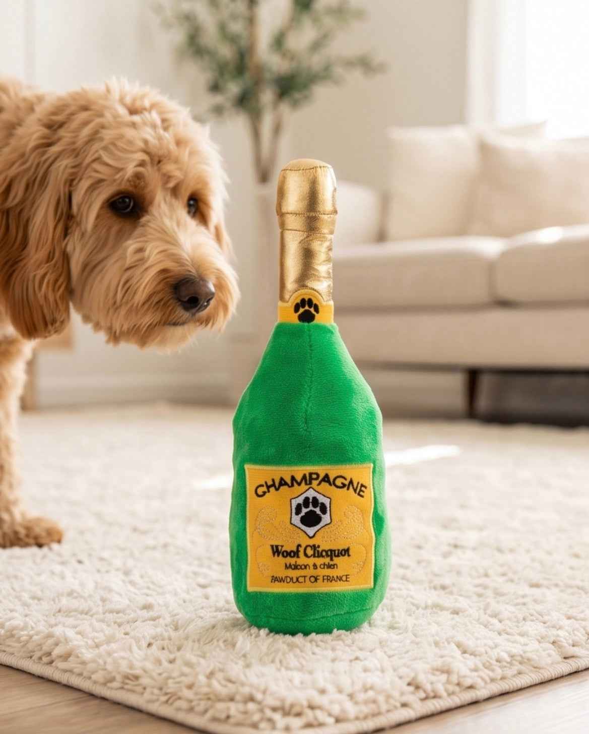 Haute Diggity Dog Woof Clicquot Classic Plush Dog Toy