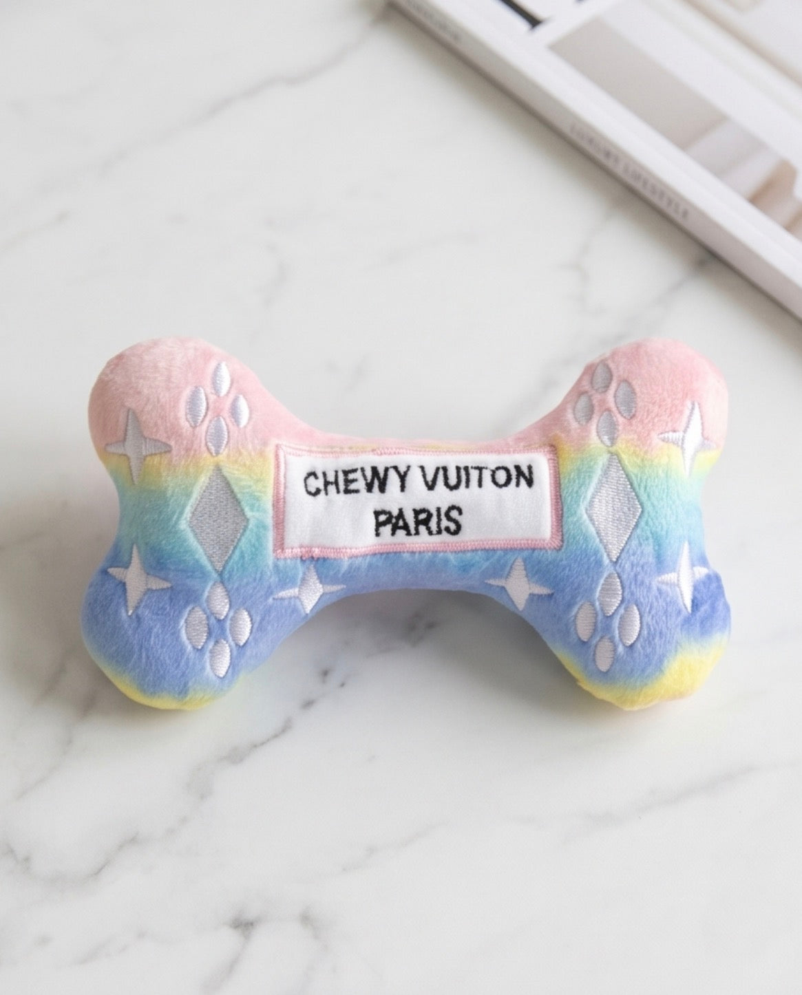 Haute Diggity Dog Pink Ombre Chewy Vuiton Bone Plush Dog Toy