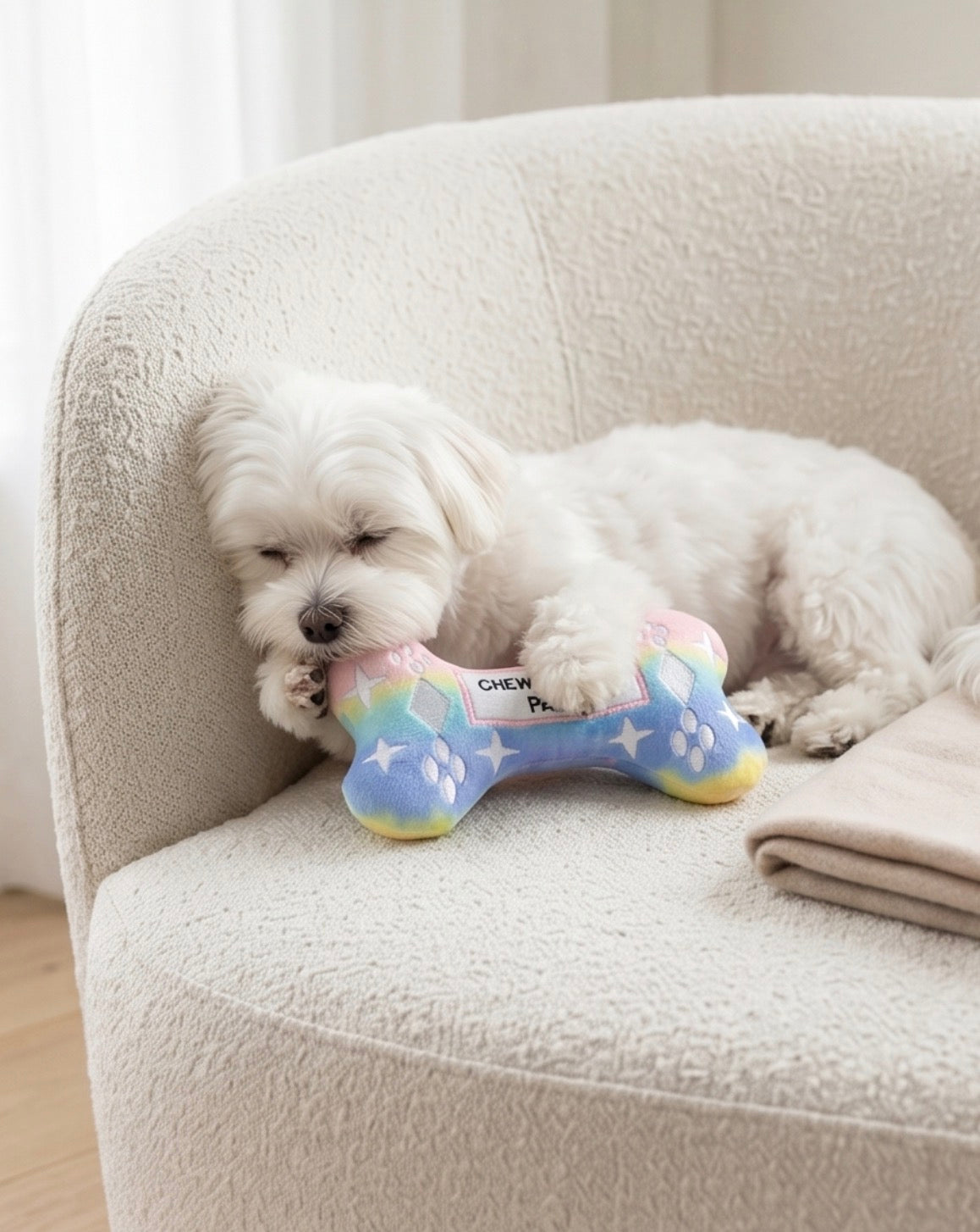 Haute Diggity Dog Pink Ombre Chewy Vuiton Bone Plush Dog Toy