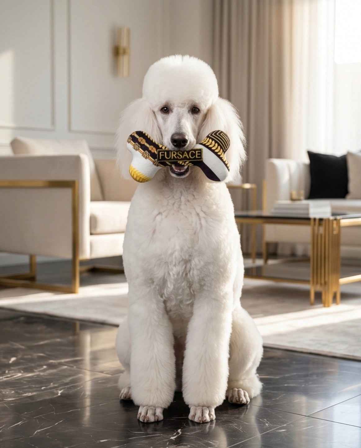 Haute Diggity Dog Fursace Bone Plush Dog Toy