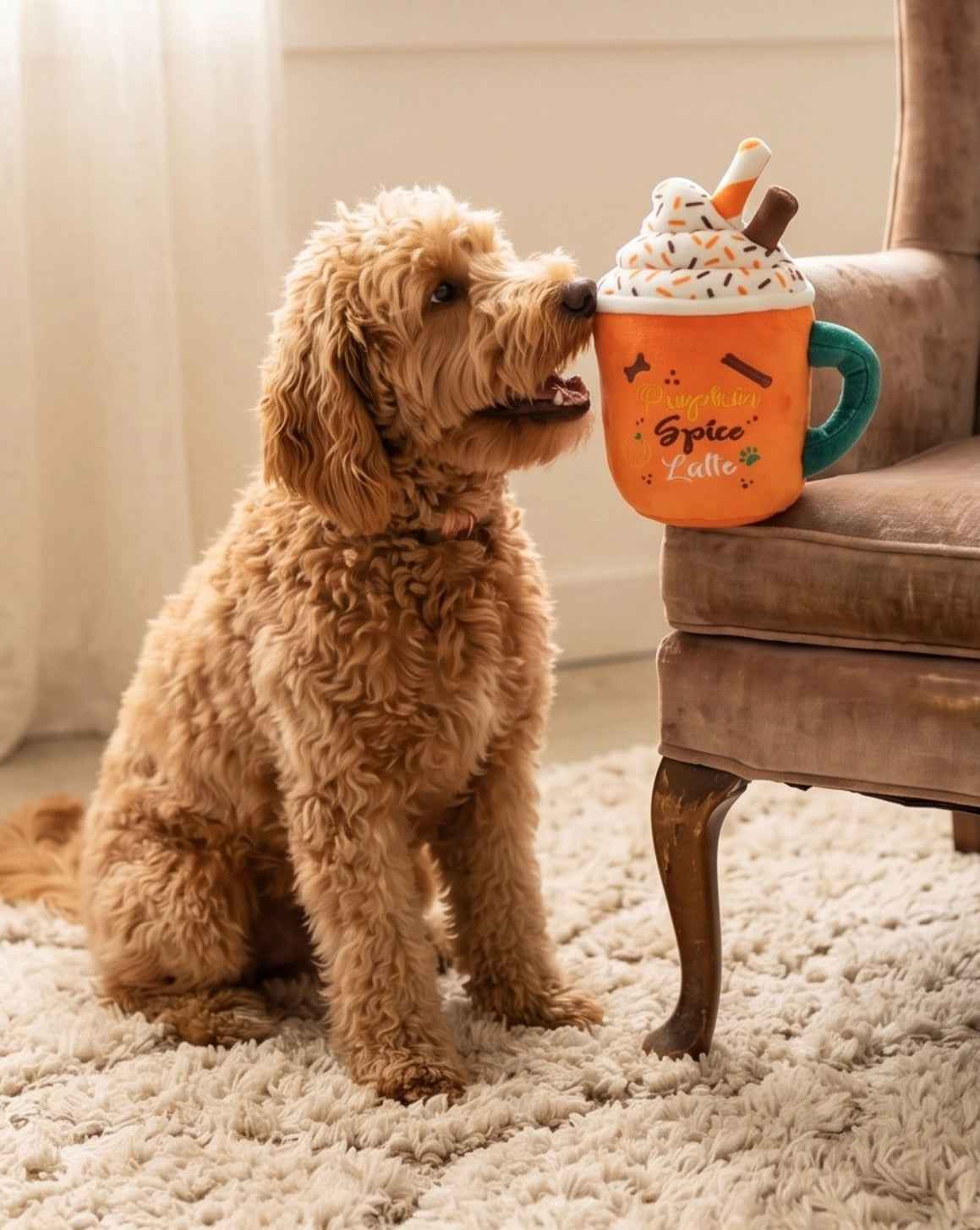 Haute Diggity Dog Pupkin Spice Latte Mug Plush Dog Toy