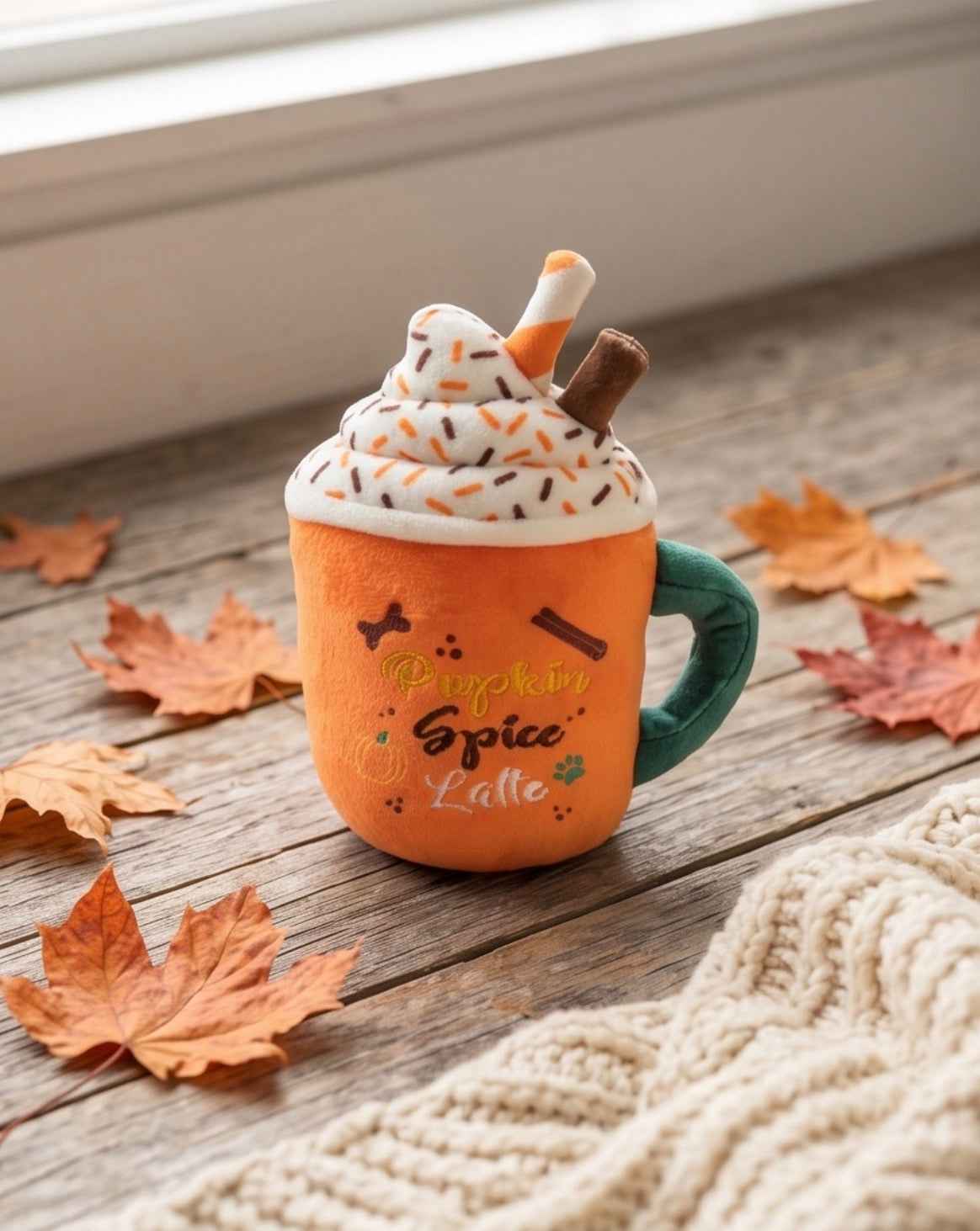 Haute Diggity Dog Pupkin Spice Latte Mug Plush Dog Toy