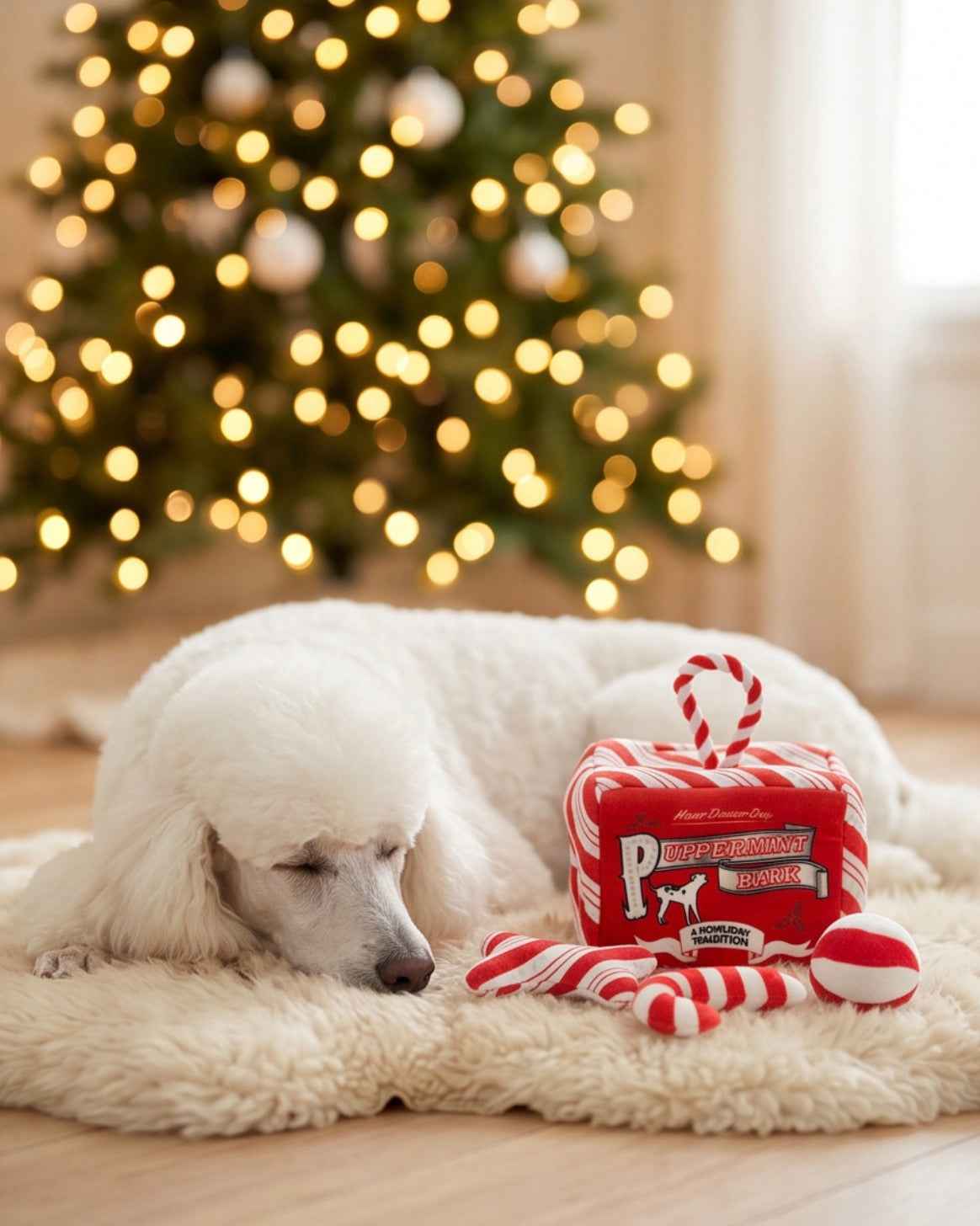 Haute Diggity Dog Puppermint Bark Activity House Holiday Christmas Plush Dog Toy