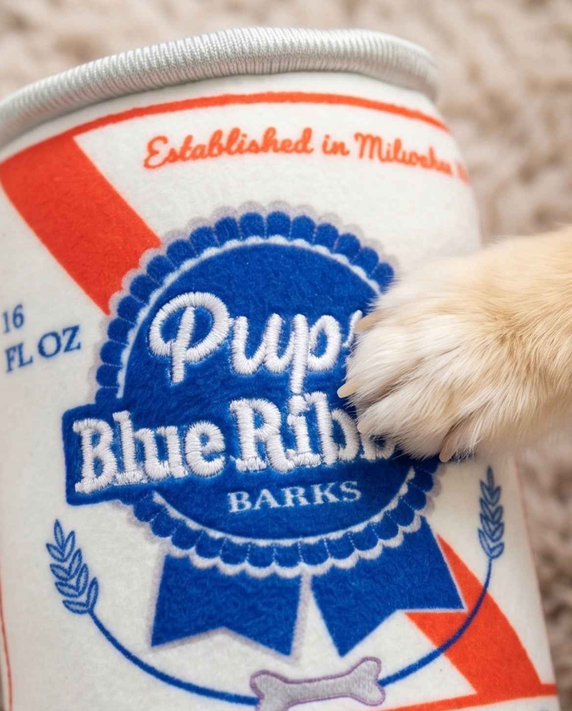 Haute Diggity Dog Pups Blue Ribbon Plush Dog Toy