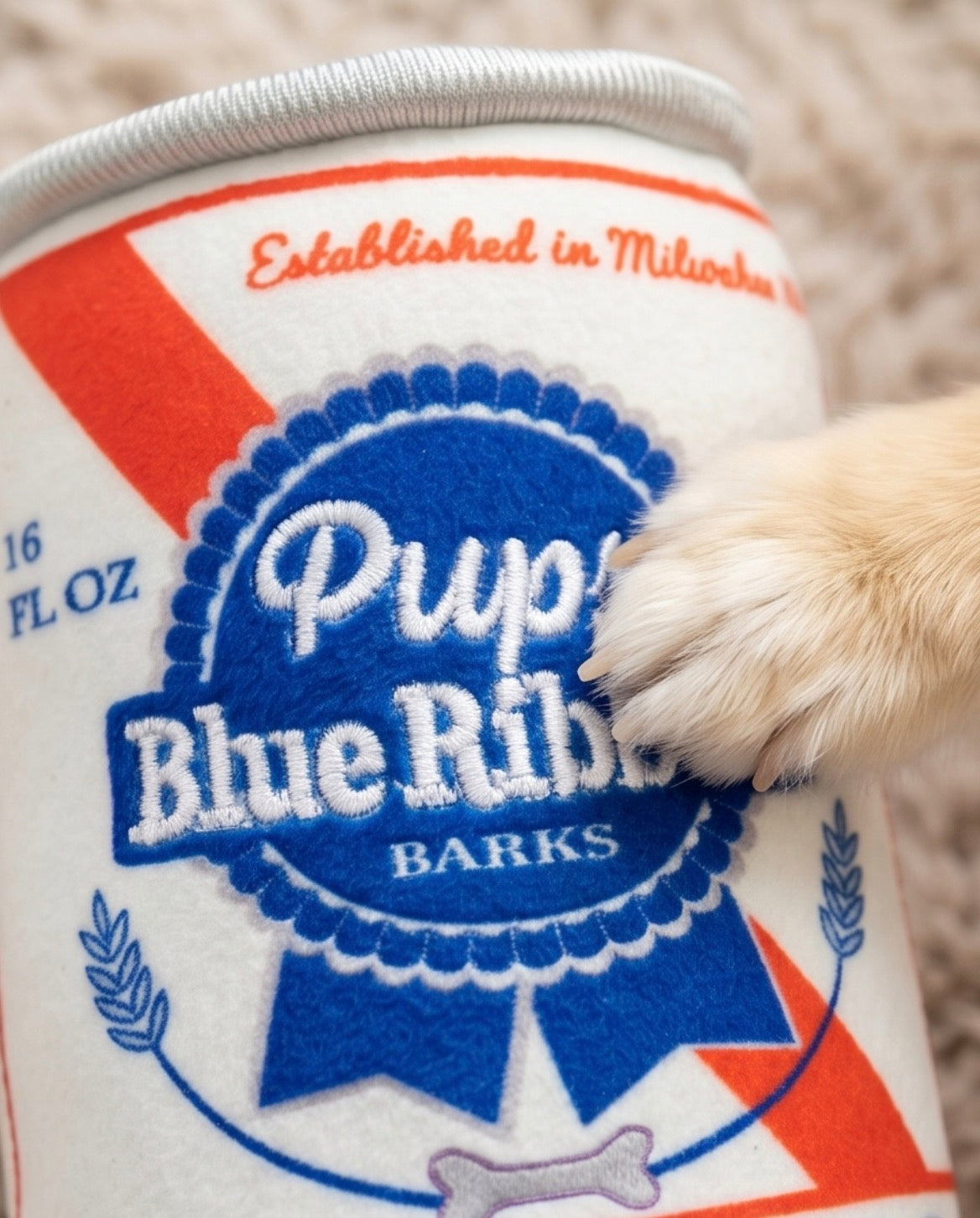 Haute Diggity Dog Pups Blue Ribbon Plush Dog Toy