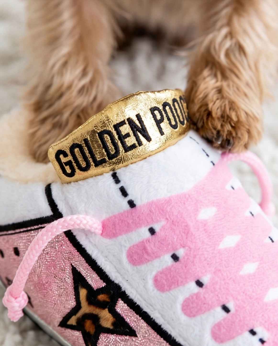 Haute Diggity Dog Golden Pooch - Pink Plush Dog Toy