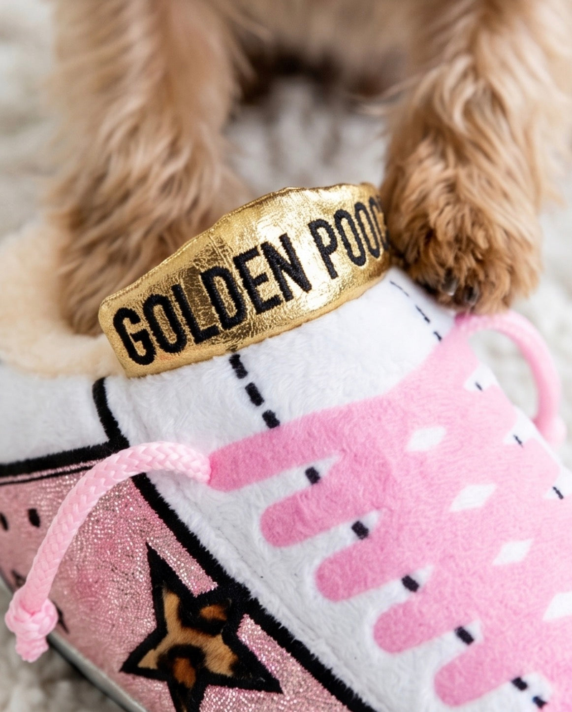 Haute Diggity Dog Golden Pooch - Pink Plush Dog Toy