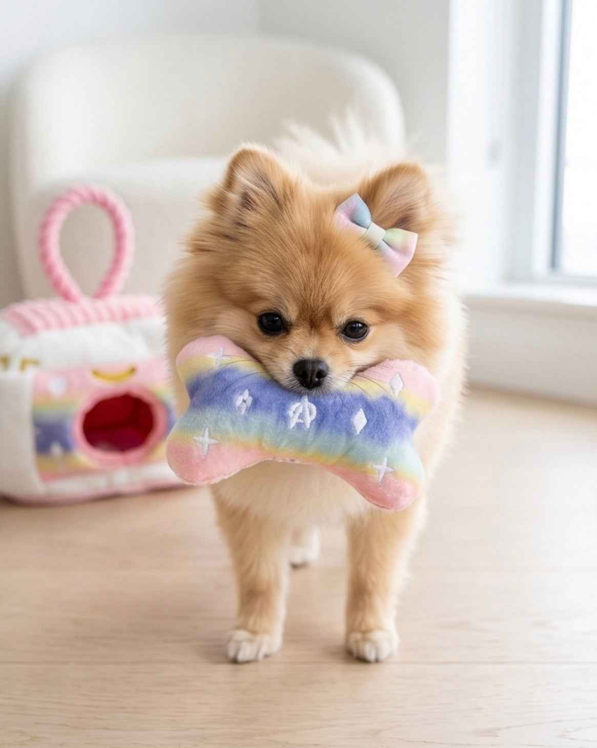 Haute Diggity Dog Pink Ombre Chewy Vuiton Trunk Plush Dog Toy