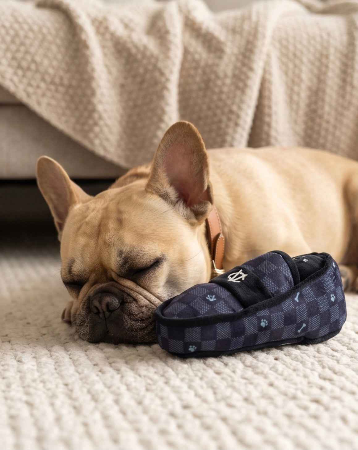 Haute Diggity Dog Black Checker Chewy Vuiton Loafer Plush Dog Toy