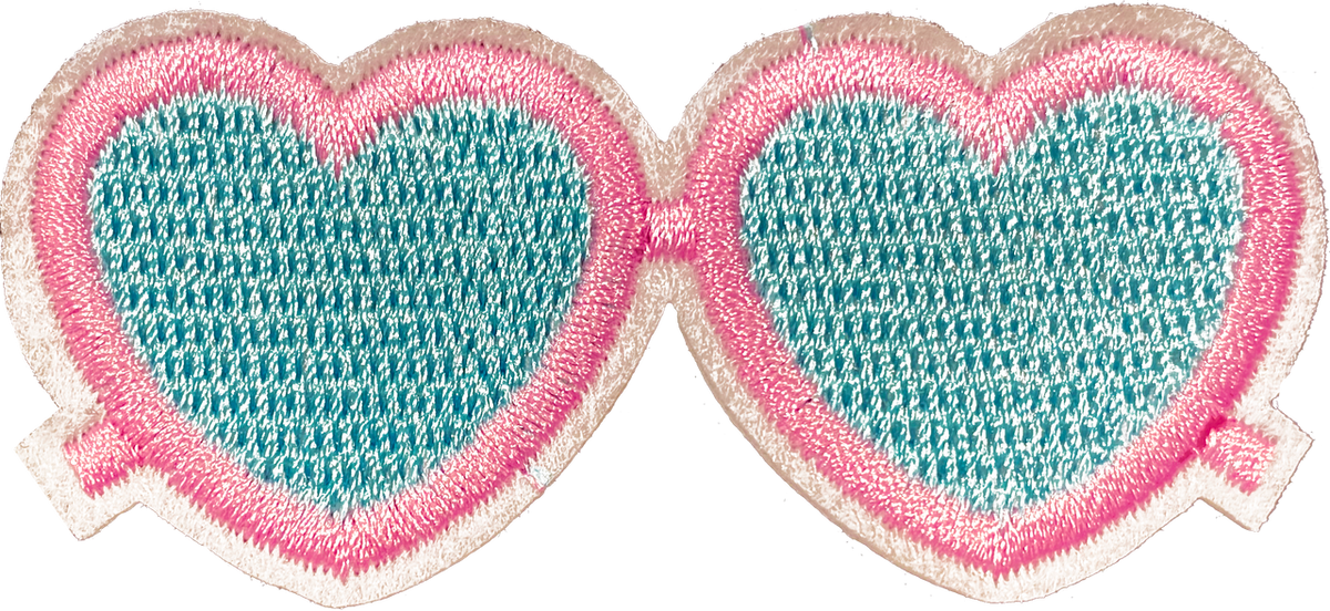 Pink Heart Glasses (S) - Patch