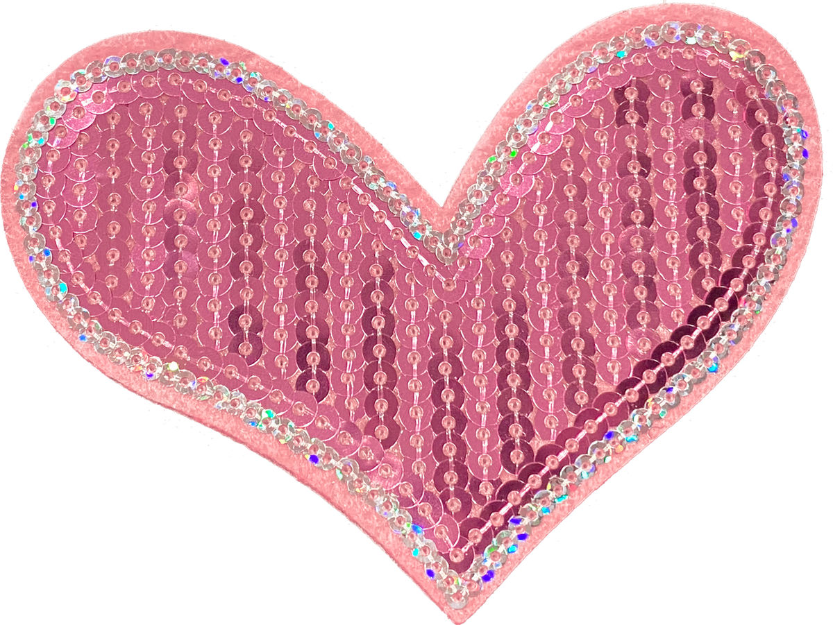 Pink Sequin Heart 1 - Patch