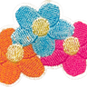 Pink, Orange, Turquoise Flowers Patch
