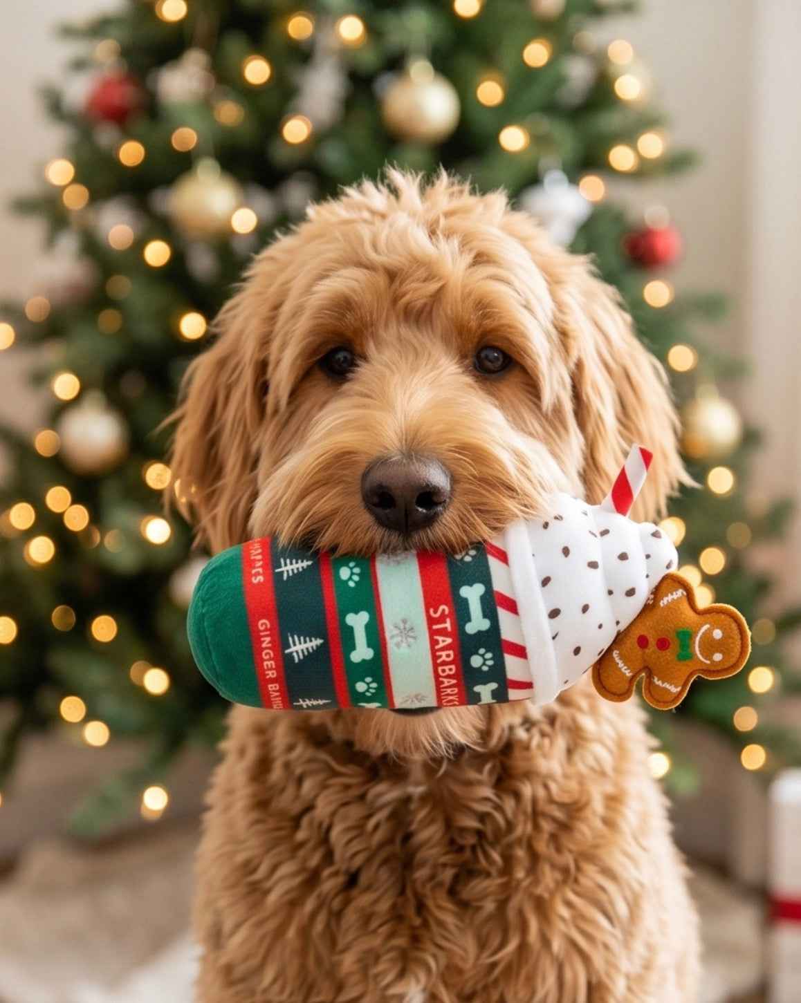 Haute Diggity Dog Starbarks Ginger Bark Latte Holiday Christmas Plush Dog Toy