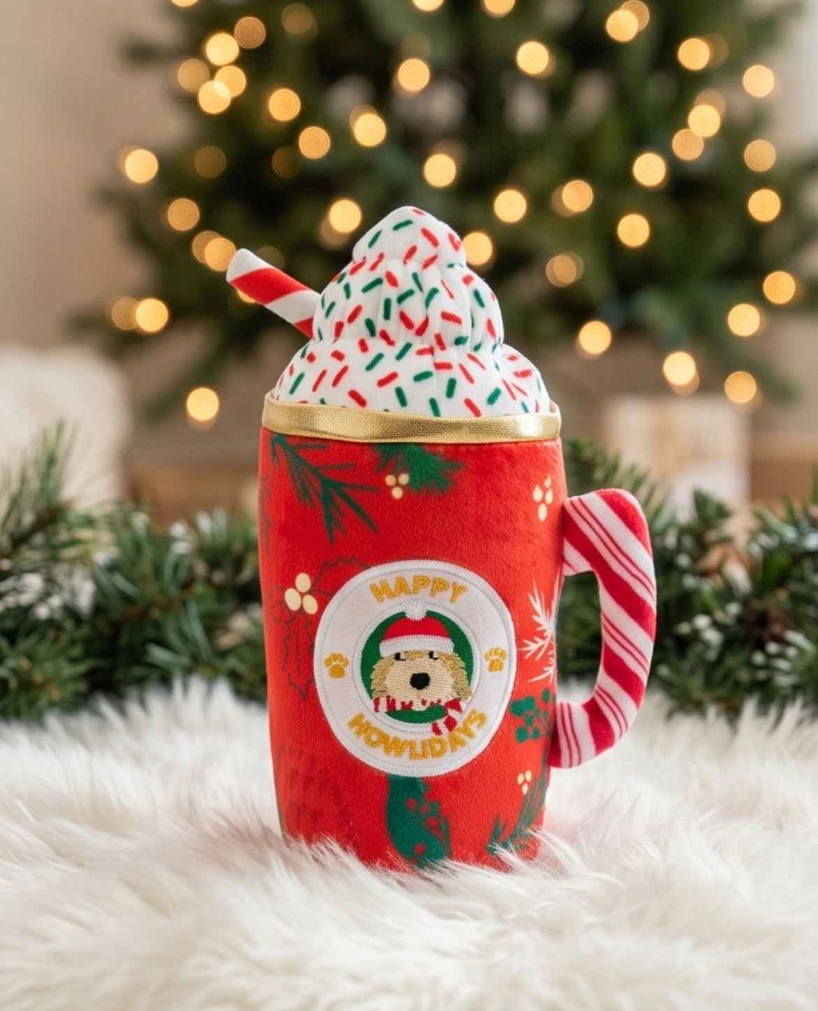 Haute Diggity Dog Howliday Cheer Mug Holiday Christmas Plush Dog Toy