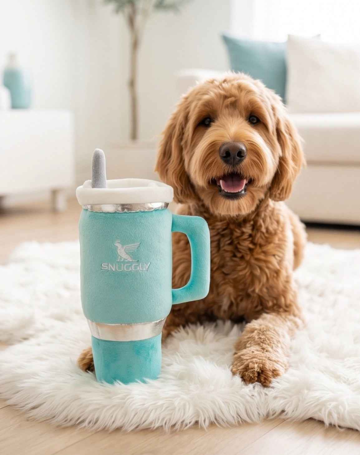 Haute Diggity Dog Snuggly Cup - Teal Plush Dog Toy