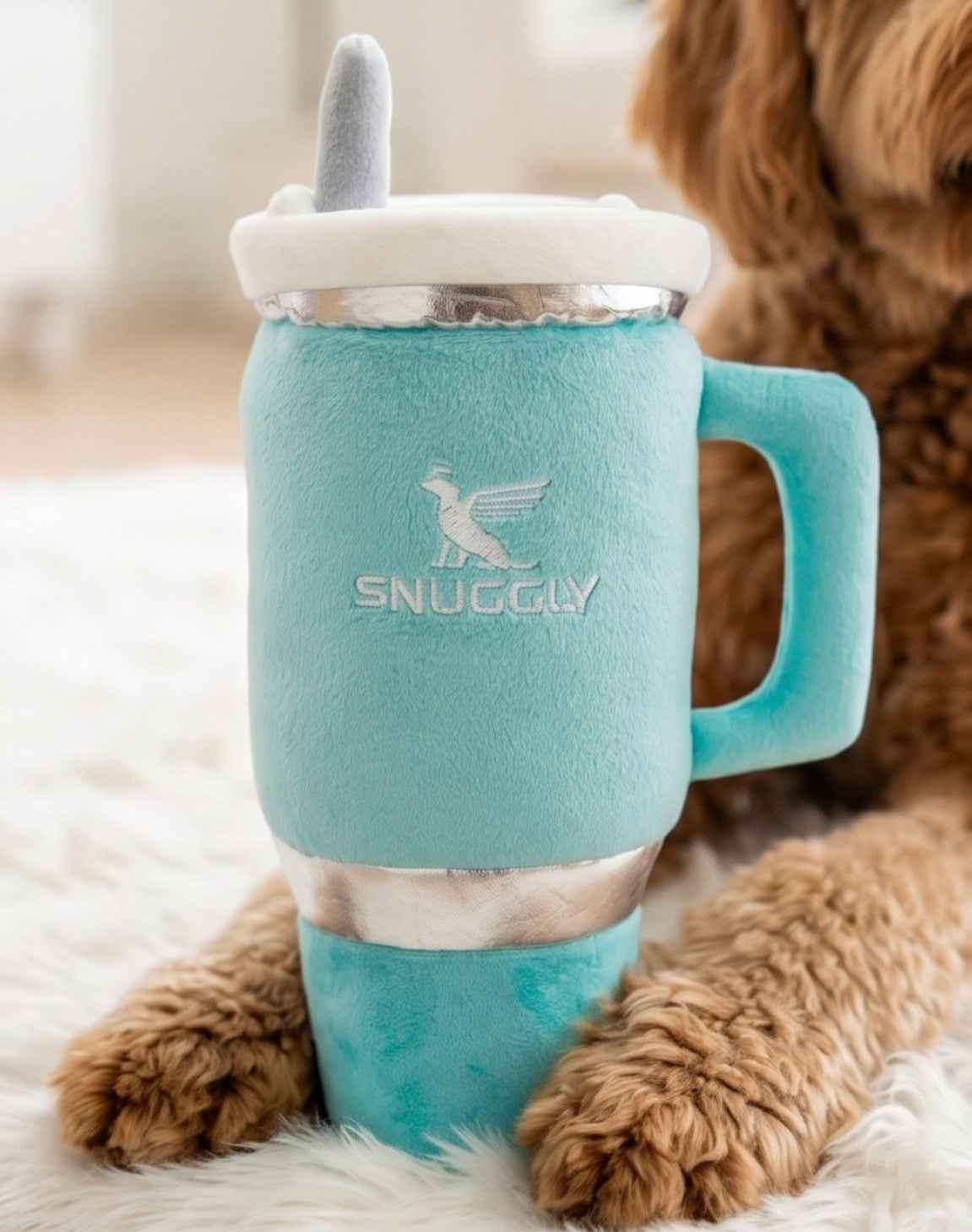 Haute Diggity Dog Snuggly Cup - Teal Plush Dog Toy