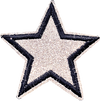 Silver Glitter Star Patch