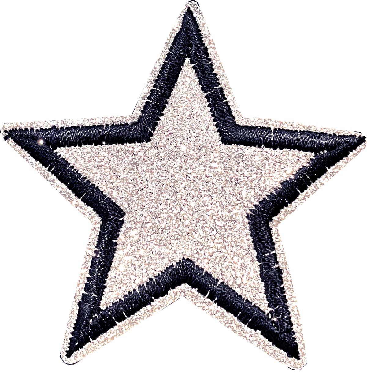 Silver Glitter Star Patch
