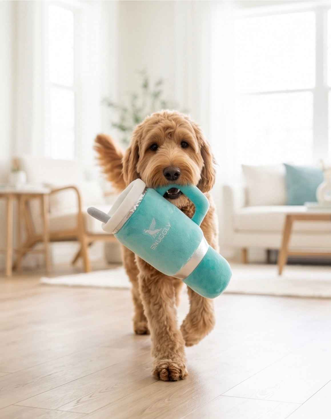 Haute Diggity Dog Snuggly Cup - Teal Plush Dog Toy
