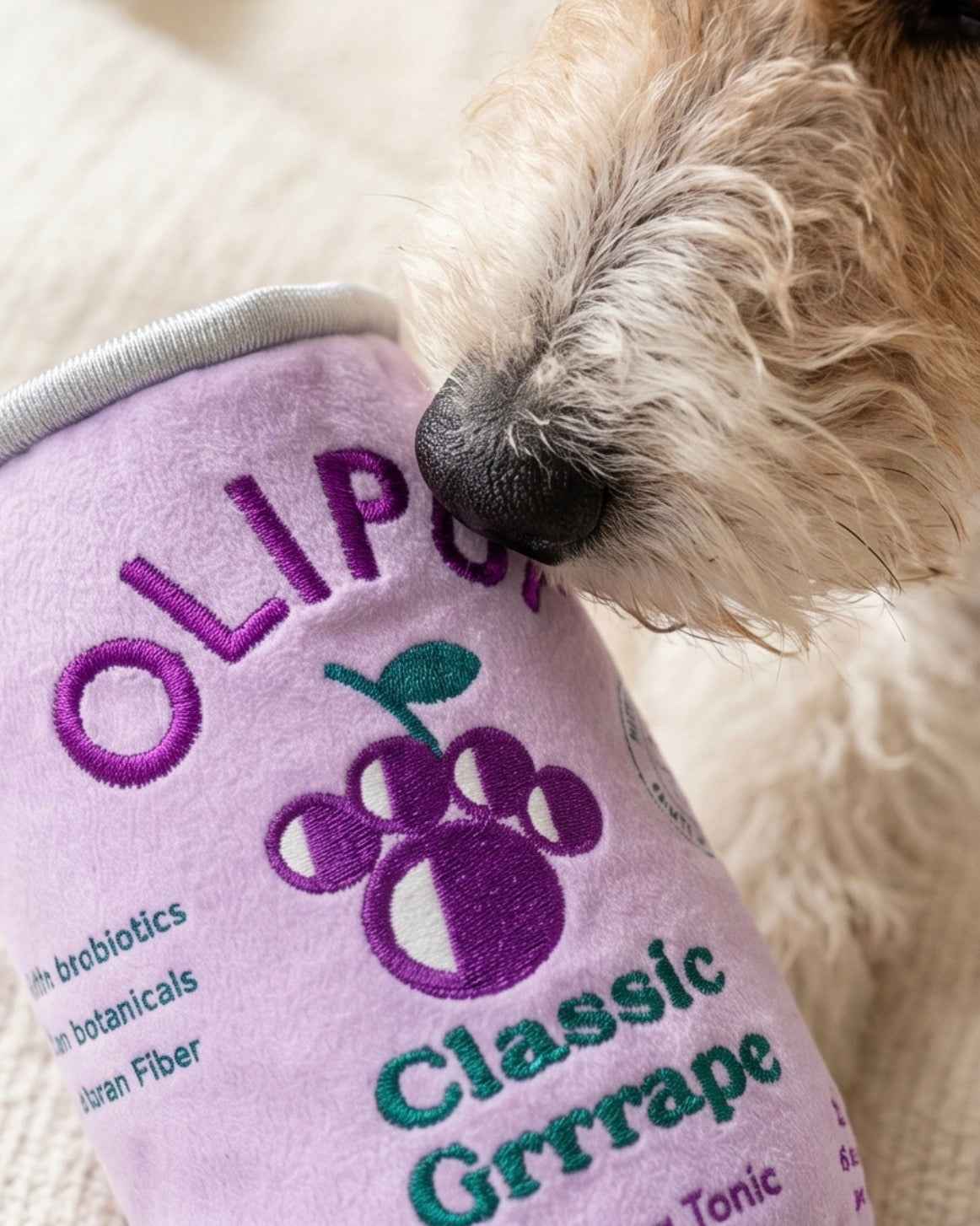 Haute Diggity Dog Olipup - Grrrape Plush Dog Toy