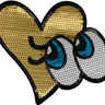 Extra Large Sequin Eyes & Heart- Patch