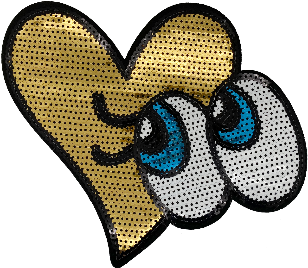 Extra Large Sequin Eyes & Heart- Patch