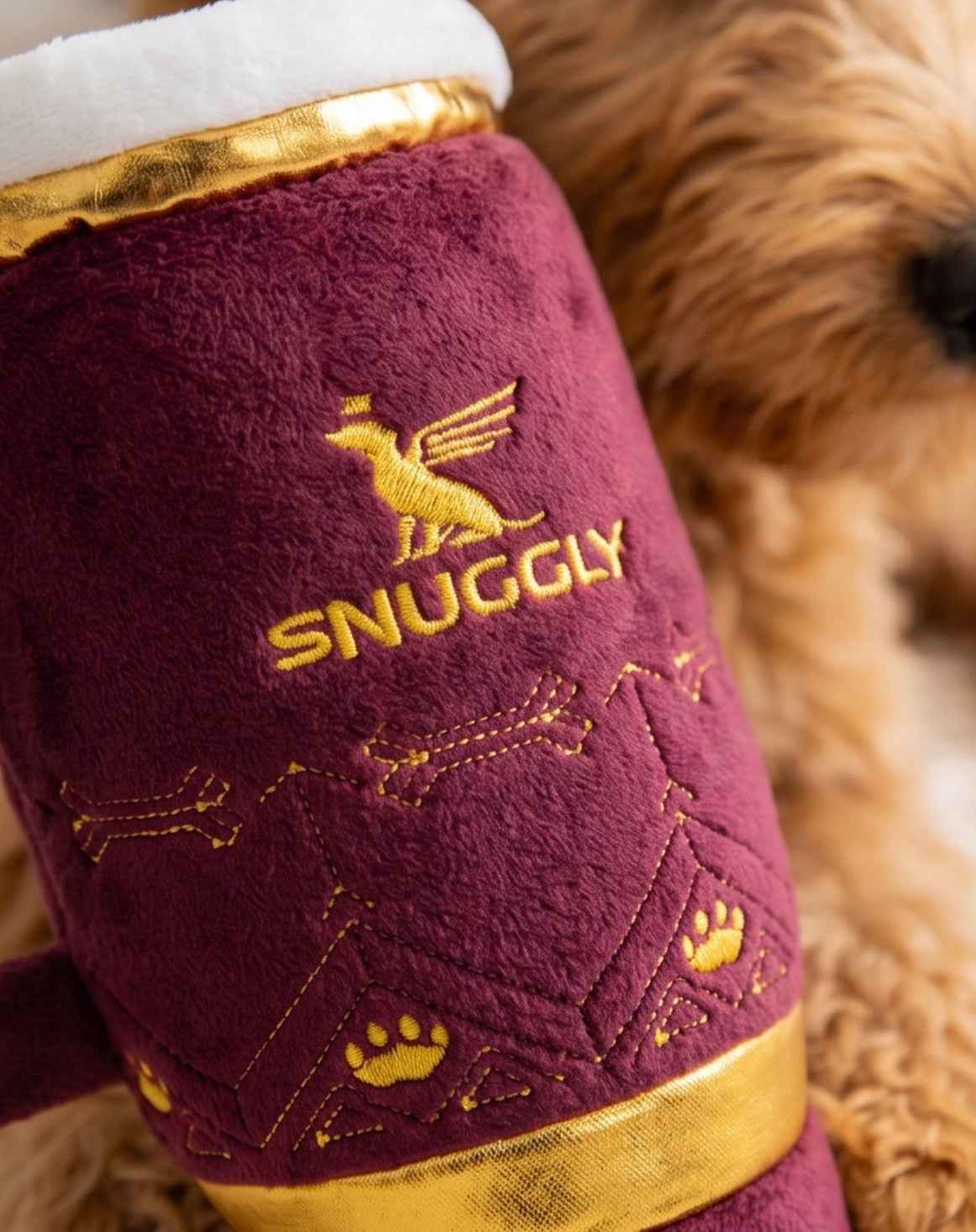 Haute Diggity Dog Holiday Snuggly Cup - Red Christmas Plush Dog Toy