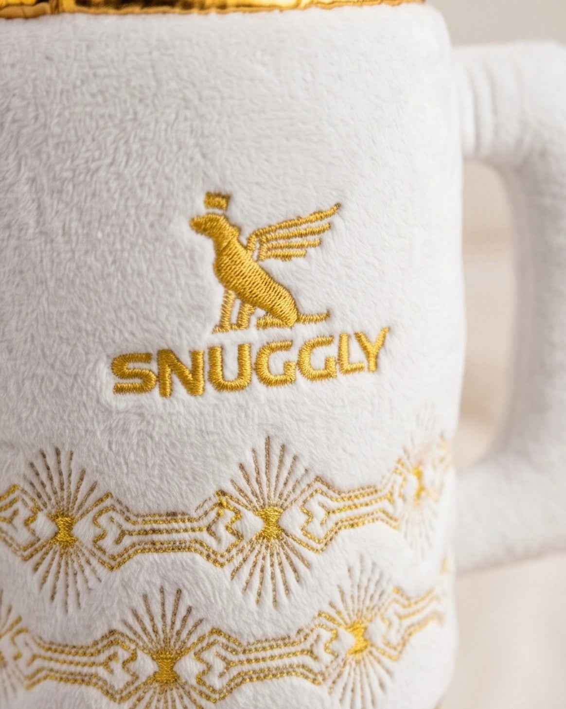 Haute Diggity Dog Holiday Snuggly Cup - Ivory Christmas Plush Dog Toy