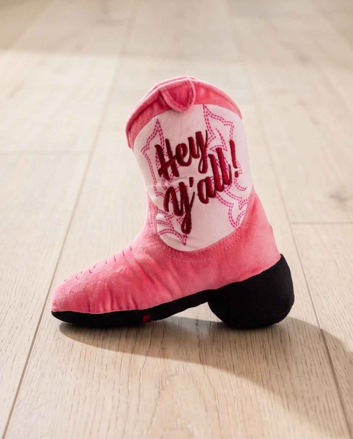 Haute Diggity Dog Pink Cowgirl Boot Plush Dog Toy