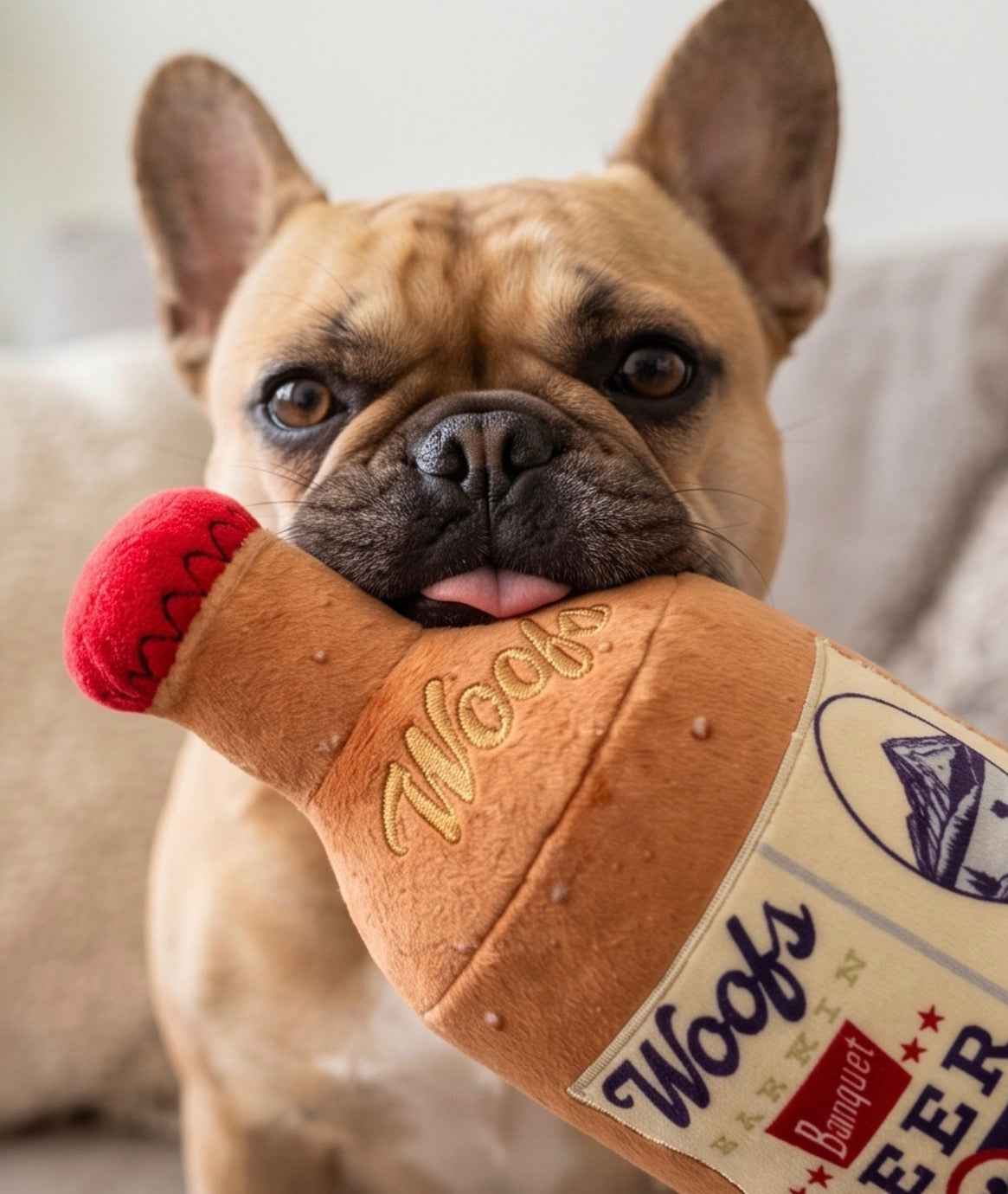 Haute Diggity Dog Woofs Beer Bottle Plush Dog Toy