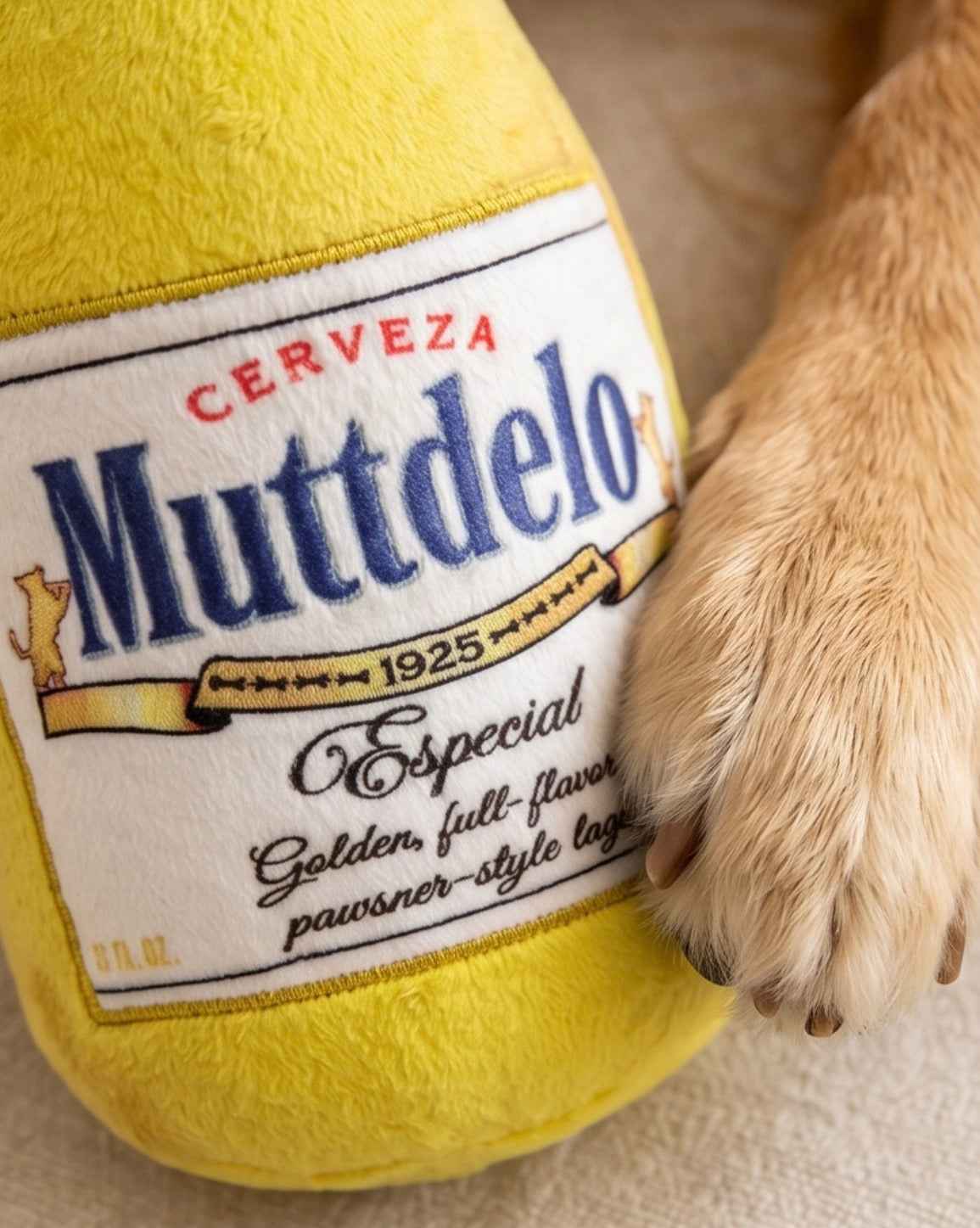 Haute Diggity Dog Muttdelo Beer Bottle Plush Dog Toy