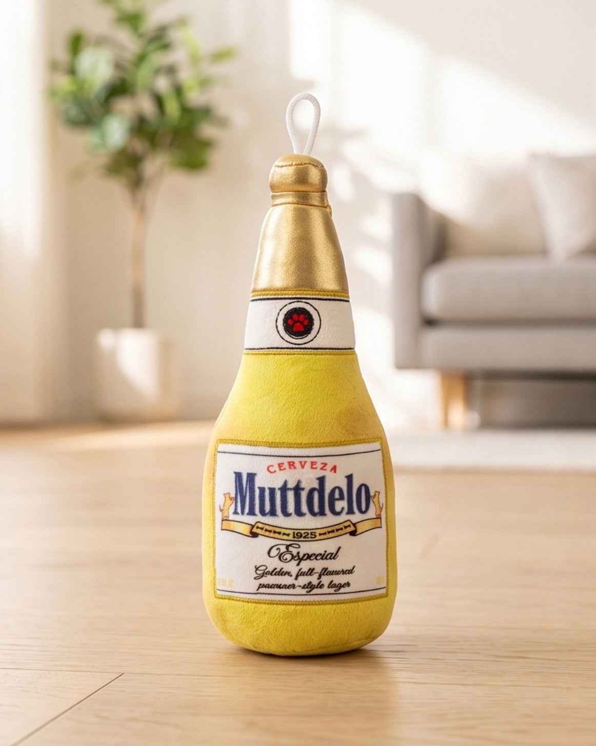 Haute Diggity Dog Muttdelo Beer Bottle Plush Dog Toy