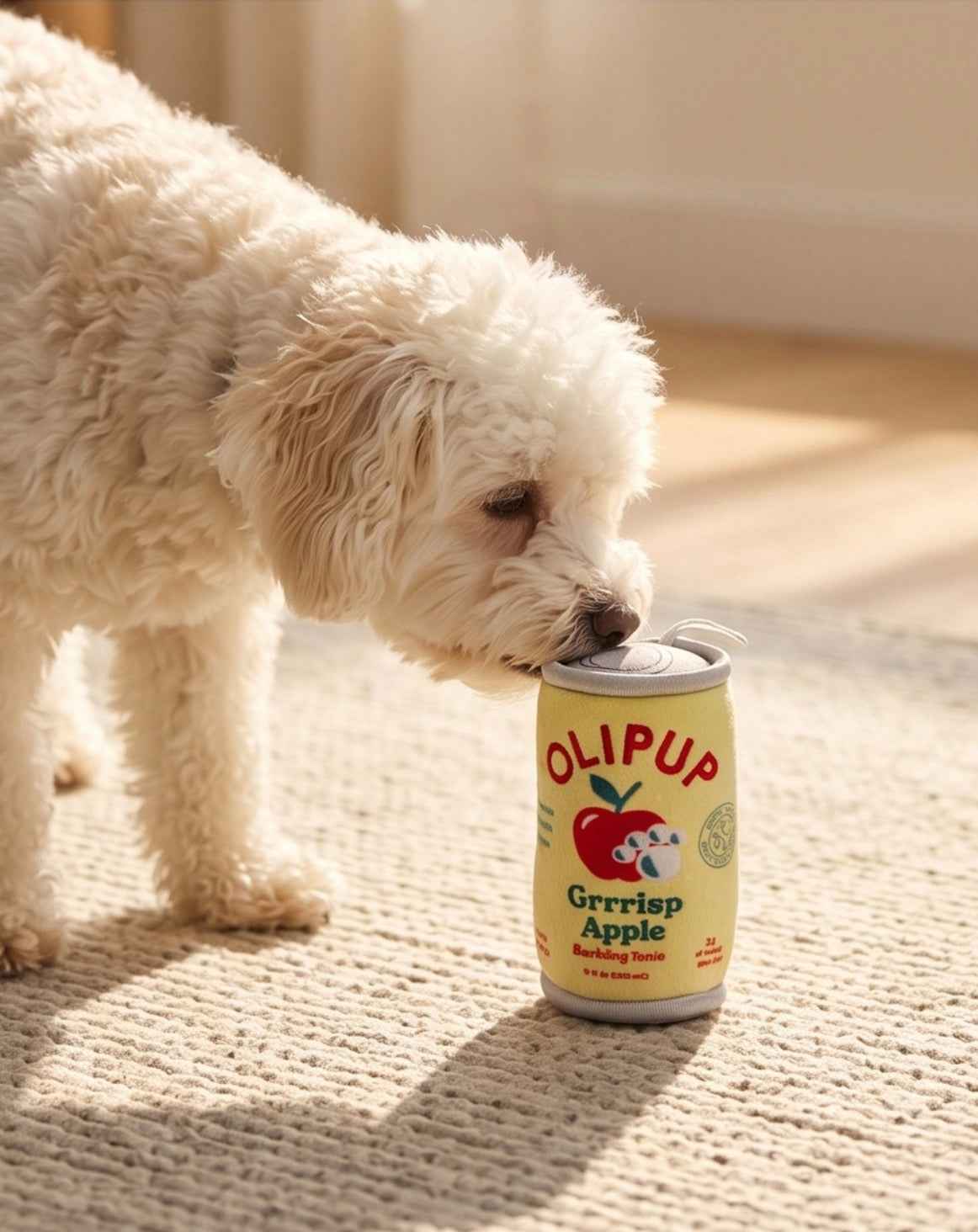 Haute Diggity Dog Olipup Soda Grrrisp Apple Christmas Plush Dog Toy