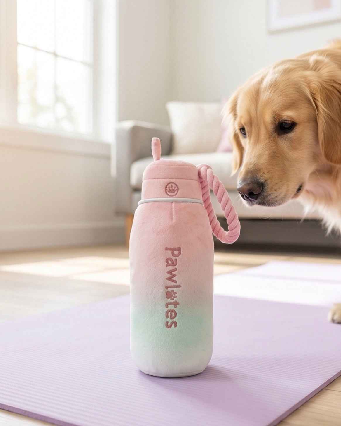Haute Diggity Dog Pawlates Princess Water Bottle Plush Dog Toy
