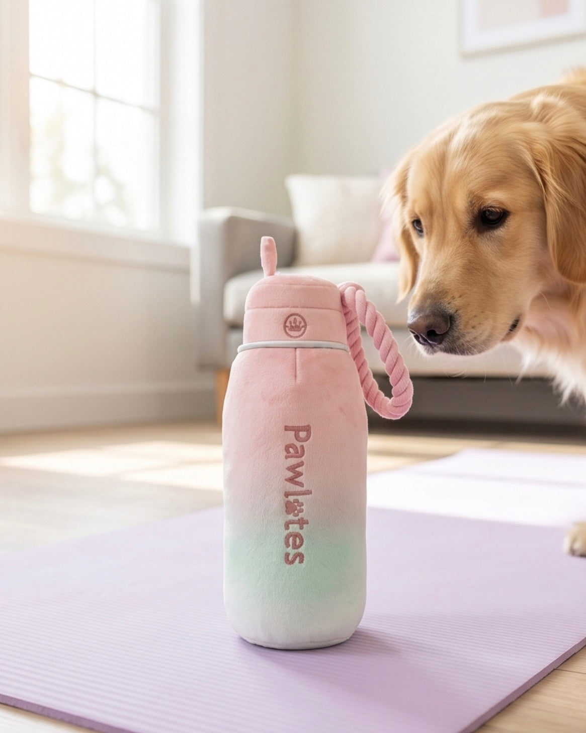 Haute Diggity Dog Pawlates Princess Water Bottle Plush Dog Toy