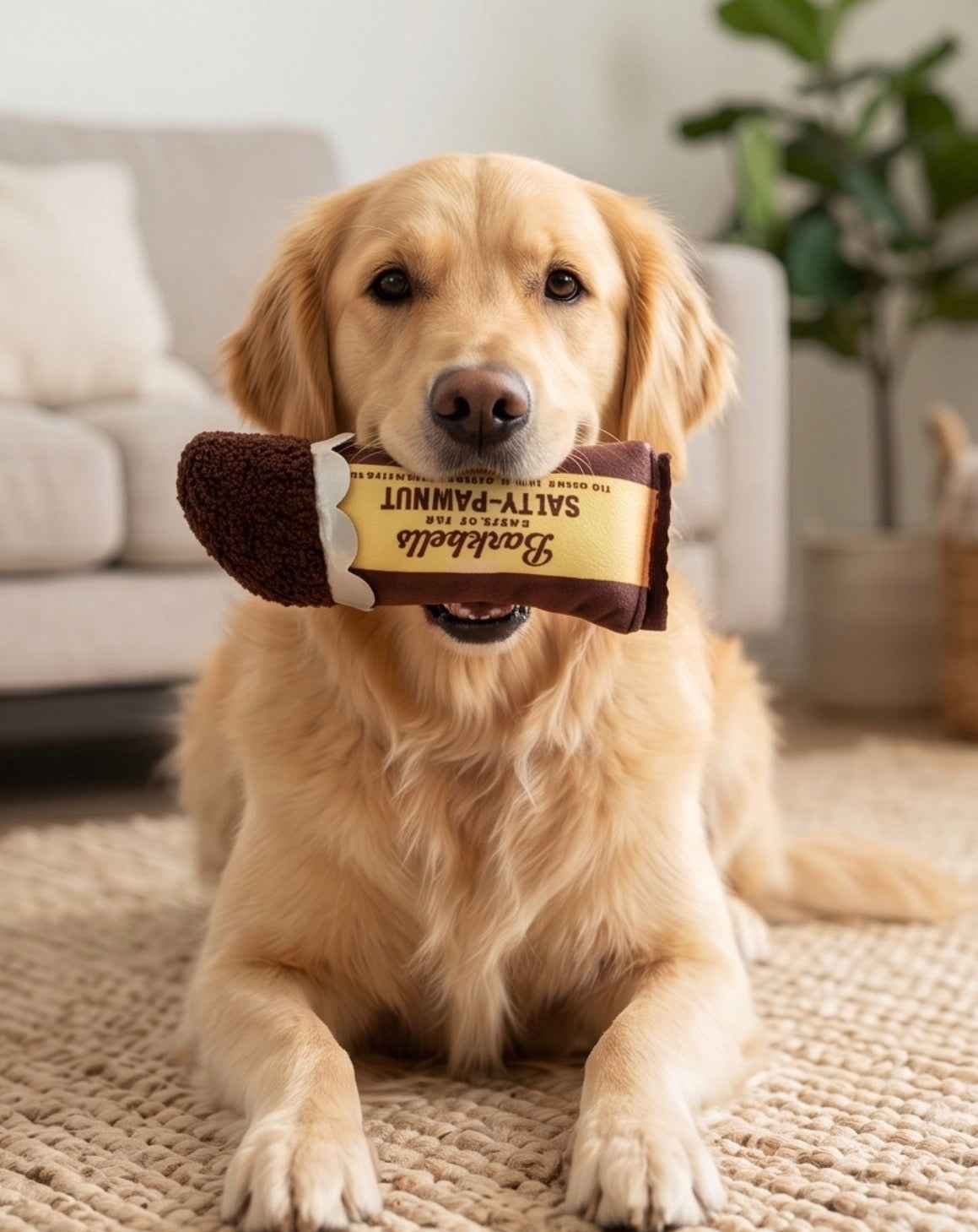 Haute Diggity Dog Barkbells Pawtein Bar Plush Dog Toy