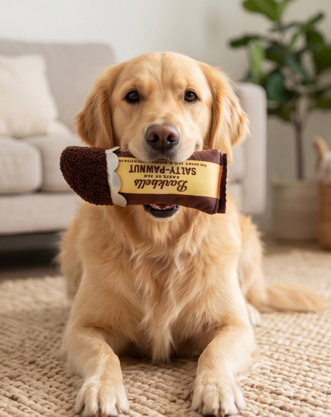 Haute Diggity Dog Barkbells Pawtein Bar Plush Dog Toy