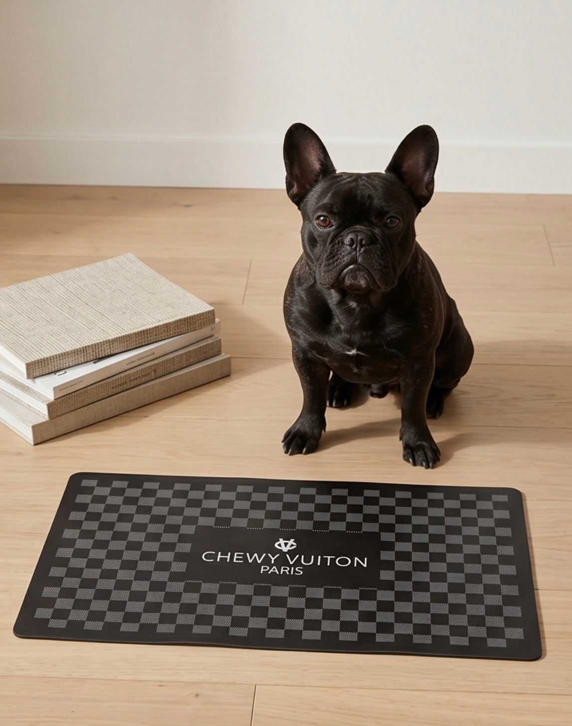 Haute Diggity Dog Black Checker Chewy Vuiton Placemat