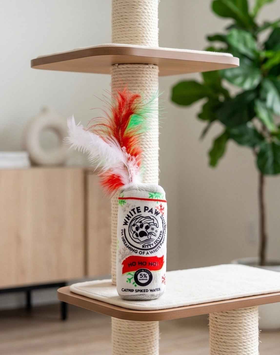 Haute Diggity Dog White Paw Kitty Seltzer & Pawpermint Cattini Christmas Cat Organic Catnip Toy