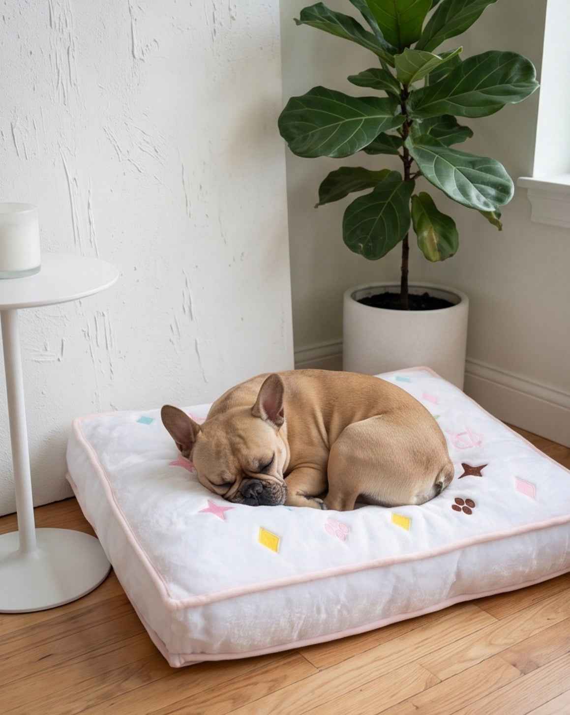 Haute Diggity Dog White Chewy Vuiton Bed Dog Bed
